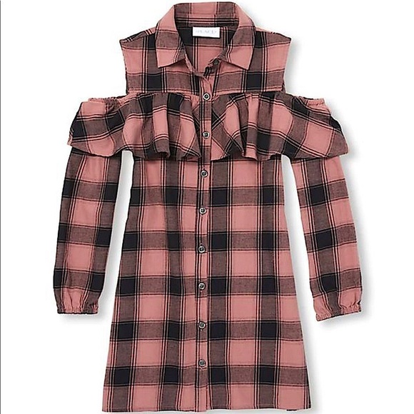 The Children’s Place Girls Cold Shoulder Dress - Picture 1 of 7